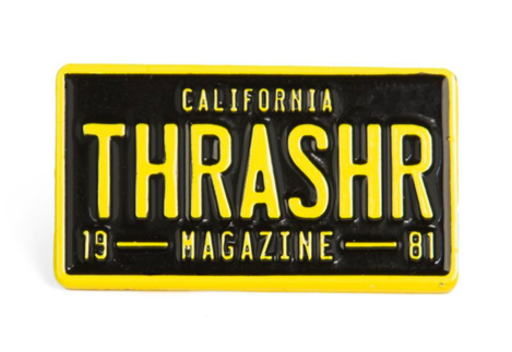 THRASHER Magazine - License Plate Label Pin