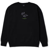 HUF X GIRL - Outline Crewneck - Sweatshirt - Black - XL