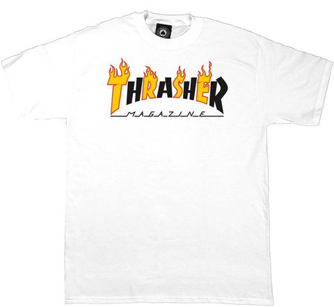 THRASHER - Flame Mag - Tshirt /White