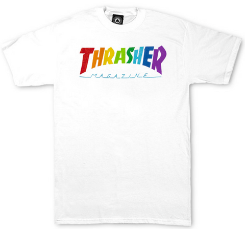 THRASHER - Rainbow Mag - Tshirt /White